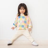 COJIKA ストレッチデイリートレーナー ミニ裏毛 パッチワーク ナチュラル×90cm ベビーザらス限定