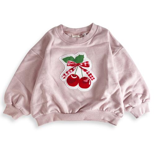 COJIKA プリントアップリケデイリートレーナー 裏毛 チェリー ピンク×80cm ベビーザらス限定