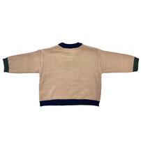 monpoke モンポケ 長袖ニット 裾配色風 ピカチュウ ベージュ×80cm