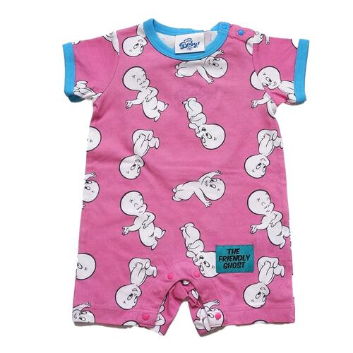 【Welcome to the Universe Baby &times; chimajiro0730さん】 キャスパー 半袖スタイ付きロンパース ピンク&times;80cm