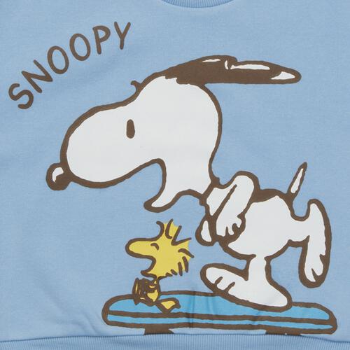SNOOPY スヌーピー 長袖デイリートレーナー 起毛 スケートボード ブルー&times;80cm ベビーザらス限定