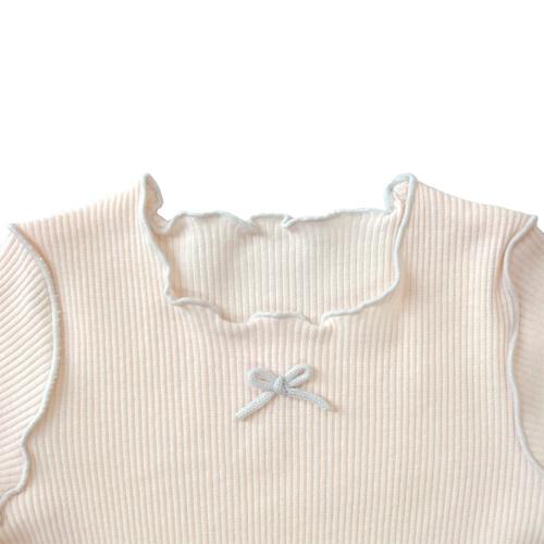 長袖ロンパース肌着 2枚組 リブメローボーダー ピンク×80cm ベビーザらス限定