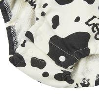 BUDDYLEE 長袖ボディスーツ ガーゼ裏毛 牛柄 ポケット付き ホワイト×80cm ベビーザらス限定