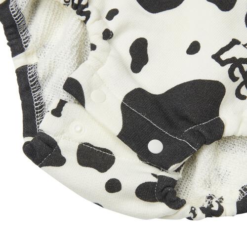 BUDDYLEE 長袖ボディスーツ ガーゼ裏毛 牛柄 ポケット付き ホワイト×80cm ベビーザらス限定