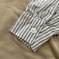 pular pular 裏毛布帛切り替えトレーナー (ミディアムベージュ×80cm)