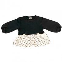 sophitica 裏毛裾フリル切り替えトレーナー ブラック×95cm ベビーザらス限定