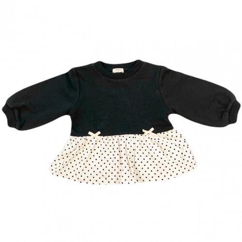 sophitica 裏毛裾フリル切り替えトレーナー ブラック×95cm ベビーザらス限定