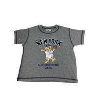 MLB クマ柄プリントＴシャツ ヤンキース グレー&times;95cm