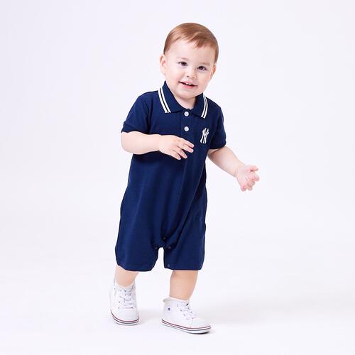 MLB 衿付き半袖カバーオール ヤンキース ネイビー&times;80cm  ベビーザらス限定