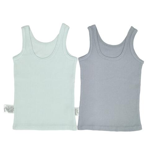2枚組みえない袖なしシャツ肌着 テレコ パステルブルー&times;90cm ベビーザらス限定