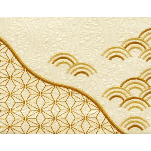 名前旗刺繍 小 「ベージュ　麻の葉と青海波」（550118）