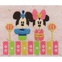 【雛人形】［QRコード申込式］ディズニー名前旗刺繍 「ミッキー＆ミニーひな祭り」 (734040) 高さ30cm 特小 女の子 トイザらス・ベビーザらス限定