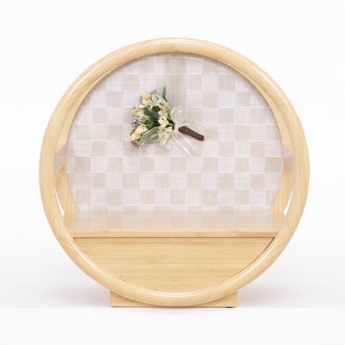 【雛人形】親王飾り 円形市松アレンジフラワー