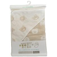 多重ガーゼおくるみ くま(ベージュ×フリー) ベビーザらス限定