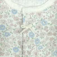 2枚組半袖前開きロンパース肌着 パターンメッシュ 花 パステルブルー&times;80cm ベビーザらス限定