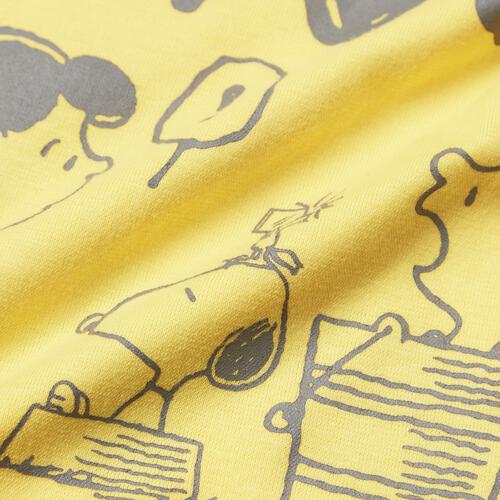 SNOOPY 半袖ボディスーツ ドッカン チャーリー イエロー&times;80cm