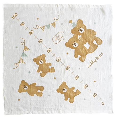 表ガーゼ湯上り正方形 クマ(オフホワイト×フリー) ベビーザらス限定