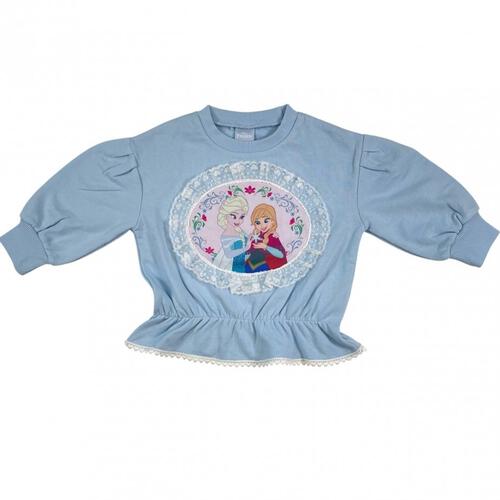 【Sophitica × tsumashi1118さん】Disney アナと雪の女王 裏毛トレーナー ブルー×100cm ベビーザらス限定