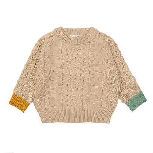 ベビーザらス限定　RAT-A-TATR ラッタッター ケーブルニット(ベージュ&times;90cm)