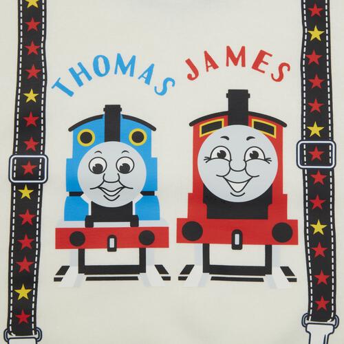 THOMAS トーマス 長袖デイリートレーナー 起毛 サスペンダー風 ホワイト×95cm
