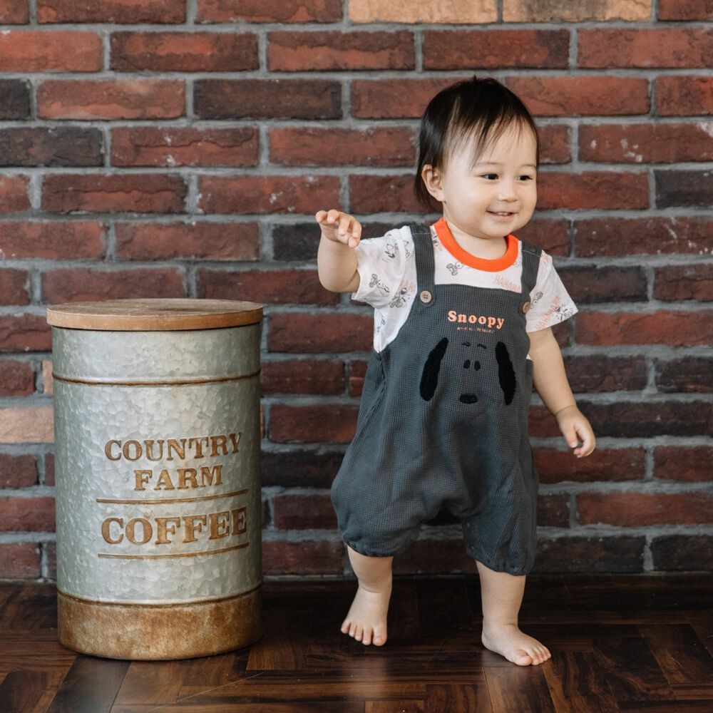 ベビーロンパース　スヌーピー ロンパース カバーオール ベビー スヌーピー 接結コットン