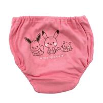 monpoke モンポケ 3枚組ショーツ 総柄×ワンポイント(ピンク×110cm)