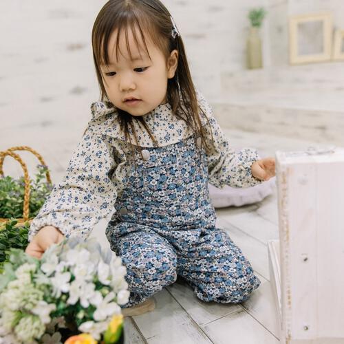 【FirstCloset×mioさん】サロペット ブルー×95cm