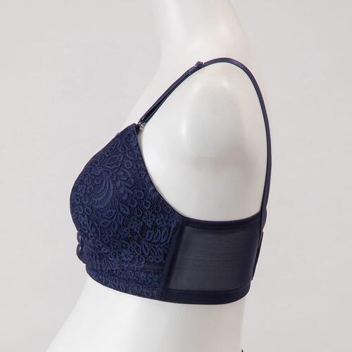 犬印×くみっきー フロントオープンレース 授乳ブラ(ネイビー×M)