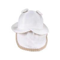 日本製 UV刺繍入り耳付きハット 日よけたれ ライトベージュ&times;44cm ベビーザらス限定