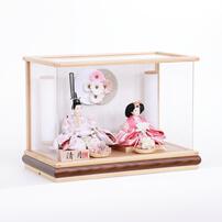 【雛人形】ケース親王飾り 花尽しアクリルケース