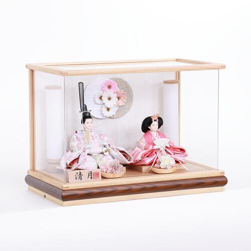 【雛人形】ケース親王飾り 花尽しアクリルケース