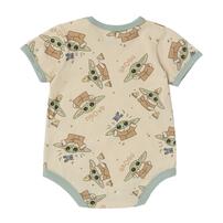 Disney ディズニー スターウォーズ 半袖ボディスーツ 総柄 グローグー ベージュ&times;70cm ベビーザらス限定 赤ちゃん 出産準備 出産祝い ベビー服 子供服