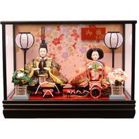 【雛人形】ケース飾り 親王飾り「桜模様黒塗」 (322201)ひな人形 ひな祭り お雛様 おしゃれ【メーカー直送】