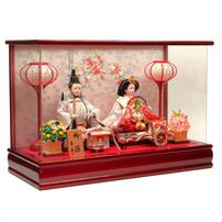 【雛人形】ケース親王飾り「舞桜刺繍アクリル」（322598）