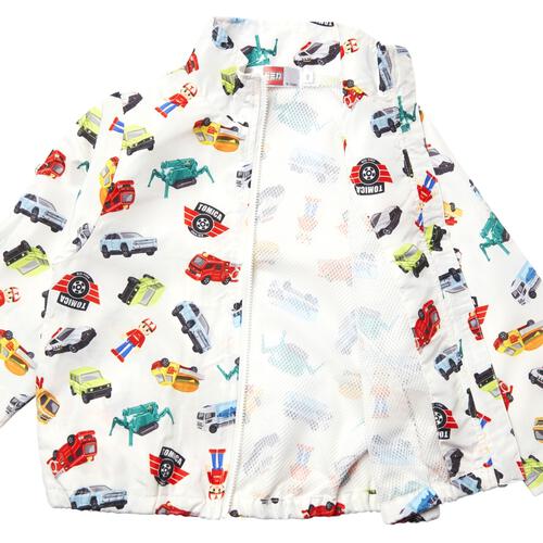 【TOMICA kie_158さんプロデュース】TOMICA トミカ ウィンドブレーカー ホワイト×110cm