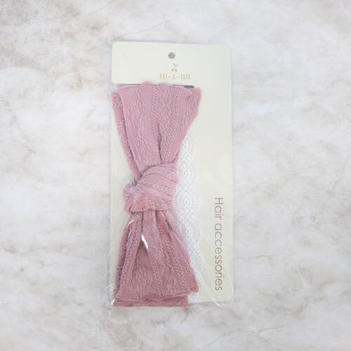 RAT-A-TATR ラッタッター キッズヘアバンドセット 2本組 ジャガード レース(ピンク×FREE)