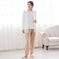 らくちんタックパンツ ベージュ M-L