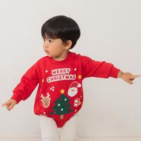 クリスマス ダルマオール コスチューム ベビー サンタクロース コスチューム 子供 衣装  裏毛 レッド×70cm ベビーザらス限定