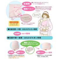 犬印ふわふわパイルボーダー妊婦帯（サックス×M）