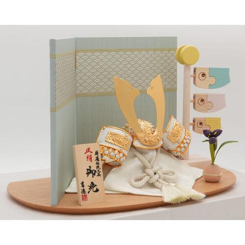 【五月人形】兜飾り 床飾り「青海波二曲屏風積木鯉付き」 (536670)コンパクト おしゃれ 男の子 トイザらス・ベビーザらス限定【メーカー直送】