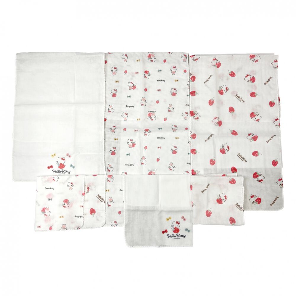 サンリオ キティ ガーゼ入浴8点セット ホワイト×フリー | マタニティ
