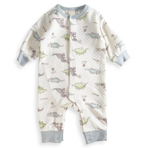 長袖カバーオール ニットキルト 恐竜柄 ベージュ×70cm ベビーザらス限定