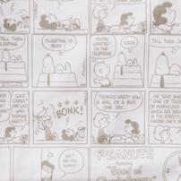 SNOOPY スヌーピー トレーナー 総柄 ワッペン ベージュ×90cm