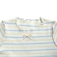 長袖ロンパース肌着 2枚組 リブメローボーダー ピンク×80cm ベビーザらス限定