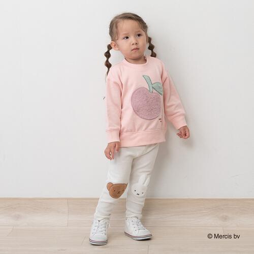 ミッフィーファーアップリケトレーナー リンゴ ピンク×80cm ベビーザらス限定