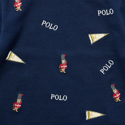 POLO BCS ロゴクマ半袖総柄Ｔシャツ ネイビー&times;80cm ベビーザらス限定 赤ちゃん 出産準備 出産祝い ベビー服 子供服
