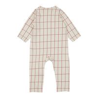 【FirstCloset×mioさん】 長袖ファスナーオール 格子柄 裏毛 ナチュラル×70cmベビーザらス限定