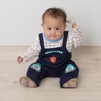 SANRIO サンリオ ハンギョドン 長袖レイヤードフウカバーオール ベージュ×70-80cm ベビーザらス限定