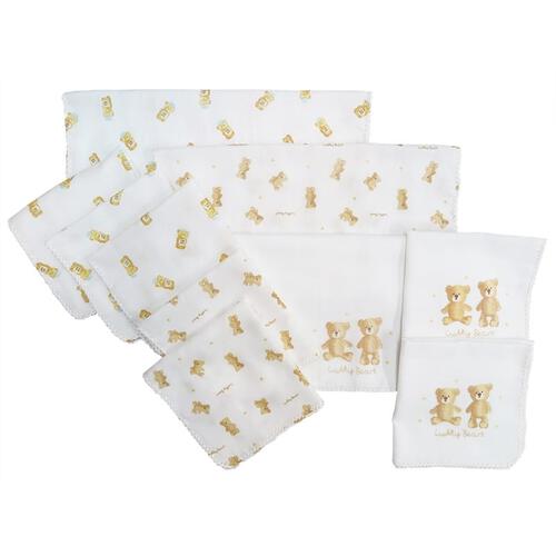 入浴ガーゼセット 10枚組 くま×はちみつ ベビーザらス限定