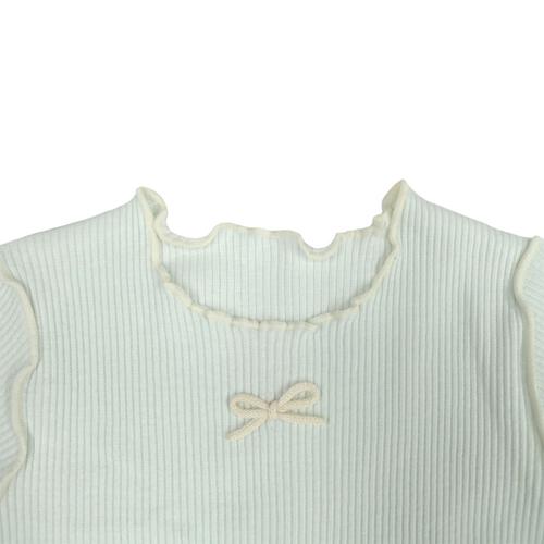 半袖ロンパース肌着 2枚組 リブメローボーダー ミント&times;70cm ベビーザらス限定